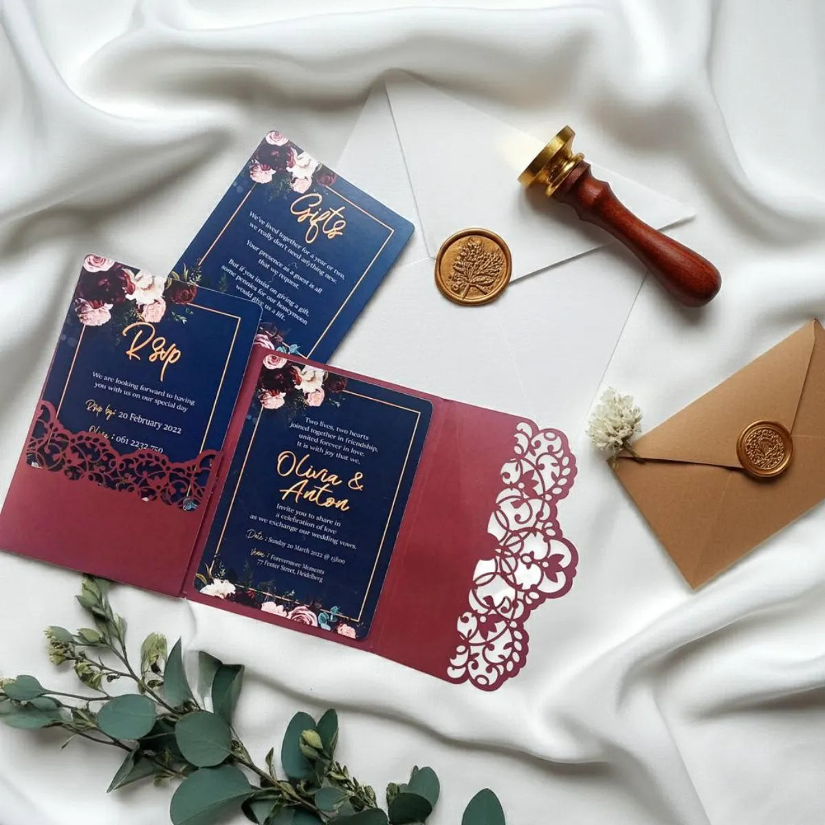 Forevermore Momentos Cardstock Fold-Open Wedding Cards