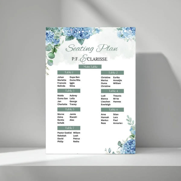Forevermore Momentos Digital Seating Chart A2- Elegant Wedding Plan