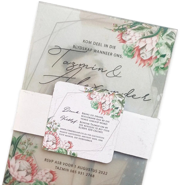 Forevermore Momentos Acrylic Wedding Invitations with Floral Design