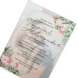 Forevermore Momentos Acrylic Wedding Invitations with Floral Design
