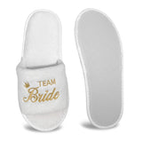 Forevermore Momentos Team Bride Slippers for bridal parties, ideal bride and bridesmaid slippers for wedding
