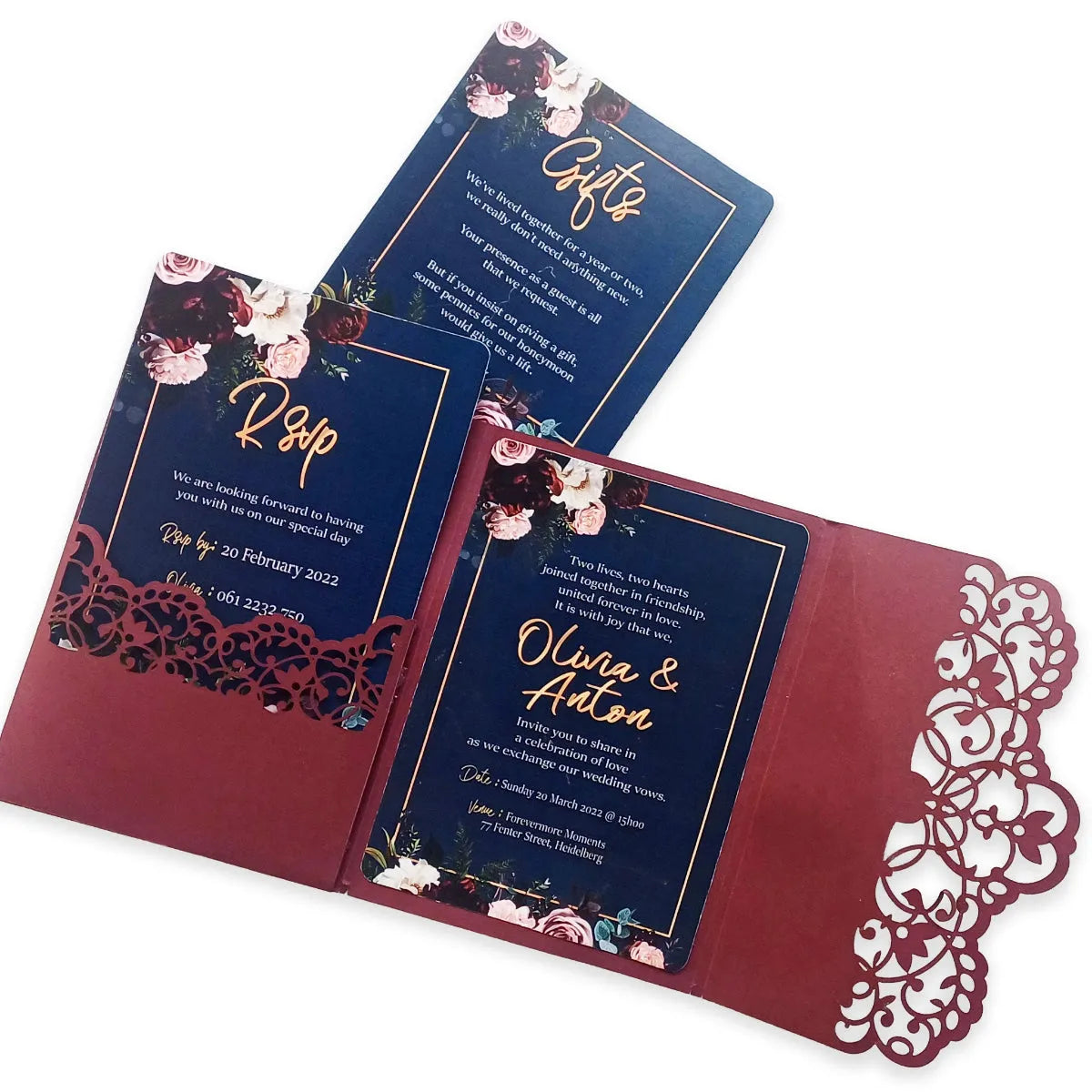 Forevermore Momentos Cardstock Fold-Open Wedding Cards