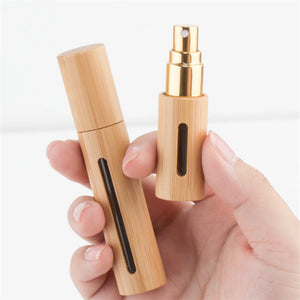 Custom bridesmaid perfume bottle in elegant bamboo design, perfect for wedding gifts