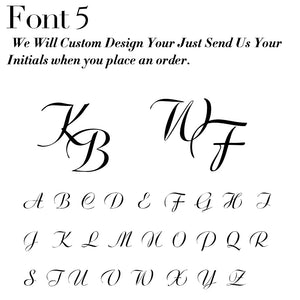 Custom men's stainless steel cufflinks featuring elegant initials design in Font 5 style
