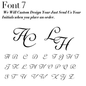 Custom men's stainless steel cufflinks with personalized initials in elegant font designs