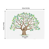 Fingerprint tree wedding guestbook by Forevermore Momentos with watercolor leaves and personalized details