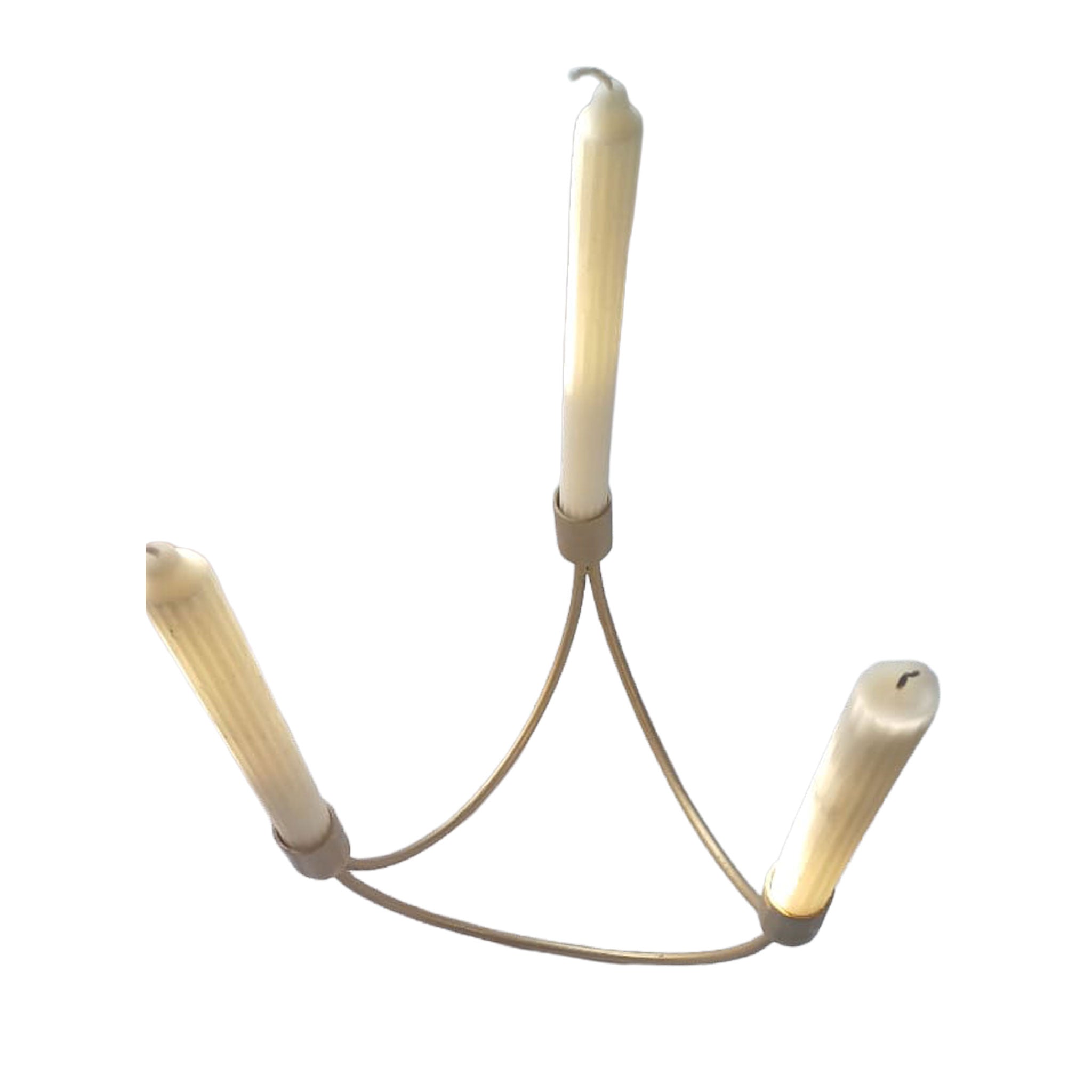 Forevermore Momentos elegant 3-arm candle holder for weddings with white taper candles
