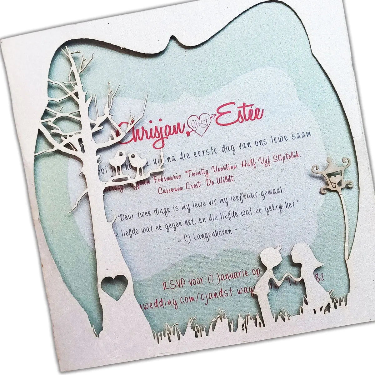 Laser Cut Wedding Invitations with Romantic Design