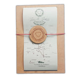 Laser cut willow tree wedding invitation in wood and detailed map design