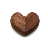 Personalized heart wood ring box with a smooth finish, ideal for jewelry storage or gifting
