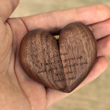 Personalized heart wood ring box with heartfelt engraving for special celebrations