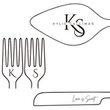 Personalized wedding cake cutting set featuring custom initials and the phrase Love is Sweet