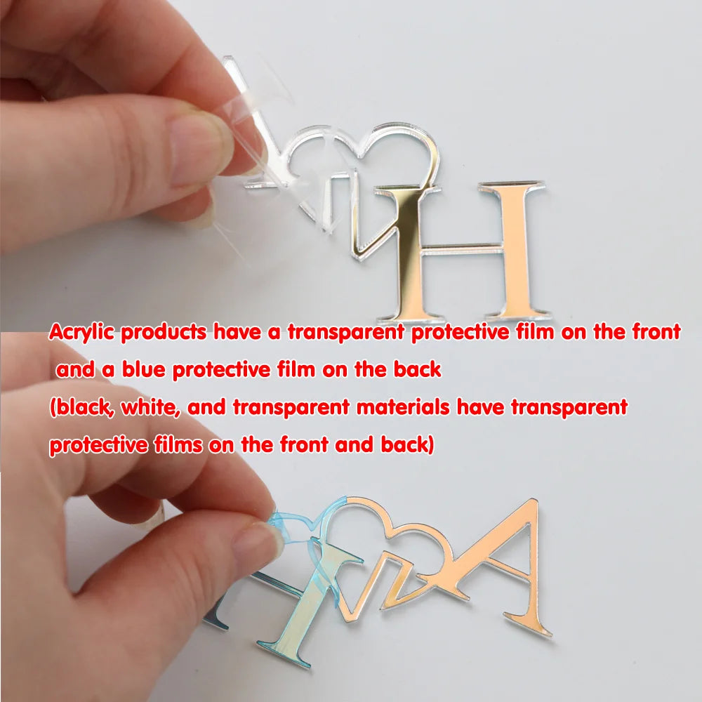 Personalized wedding drink tags in acrylic with protective films for a stylish event detail