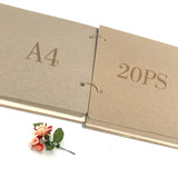 Rustic wood wedding guest book with A4 size and 20 pages for memorable messages and signatures