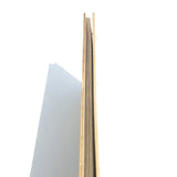Rustic wood wedding guest book with a natural finish and sturdy binding, perfect for capturing memories