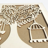 Rustic wood wedding guest book with beautiful tree design and decorative elements for memorable events