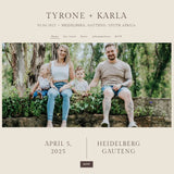 The Knot wedding website featuring photos with family photo and wedding details