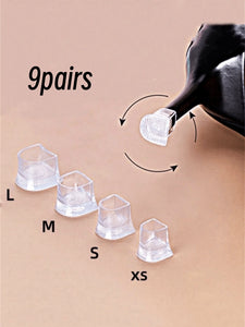 Set of transparent heel caps for weddings, includes four sizes for perfect fit and protection
