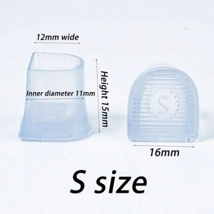 S size transparent heel caps for weddings with dimensions 12mm wide and 15mm height