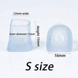 S size transparent heel caps for weddings with dimensions 12mm wide and 15mm height