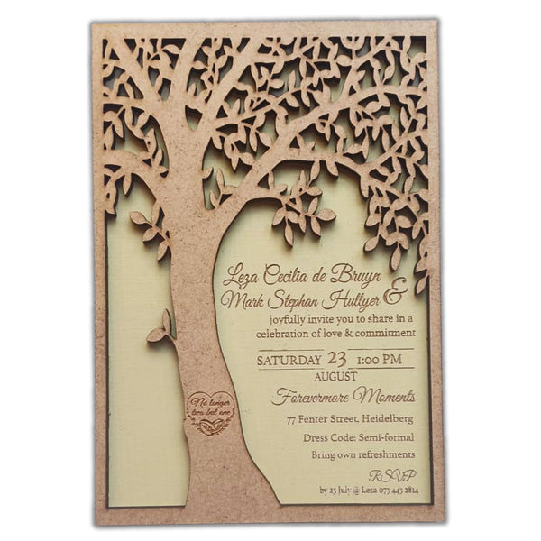Forevermore Momentos Tree Design Wedding Invitation Card