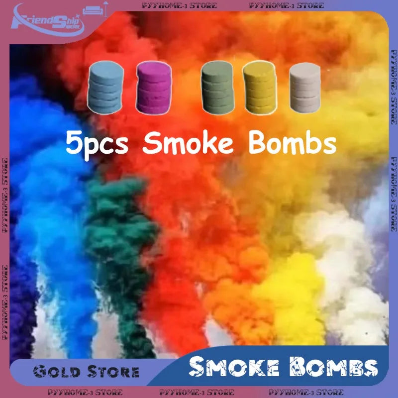 Set of 5 colorful smoke bombs perfect for wedding party smoke bomb props and creating stunning photos