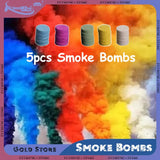 Set of 5 colorful smoke bombs perfect for wedding party smoke bomb props and creating stunning photos