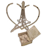 Wooden heart wedding guest book with an elegant display stand and heart-shaped guest cards for signatures