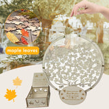 Wooden tree guest book alternative with maple leaves for collecting guest signatures at events