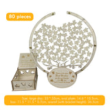 Wooden tree guest book alternative with 80 pieces for memorable events and celebrations