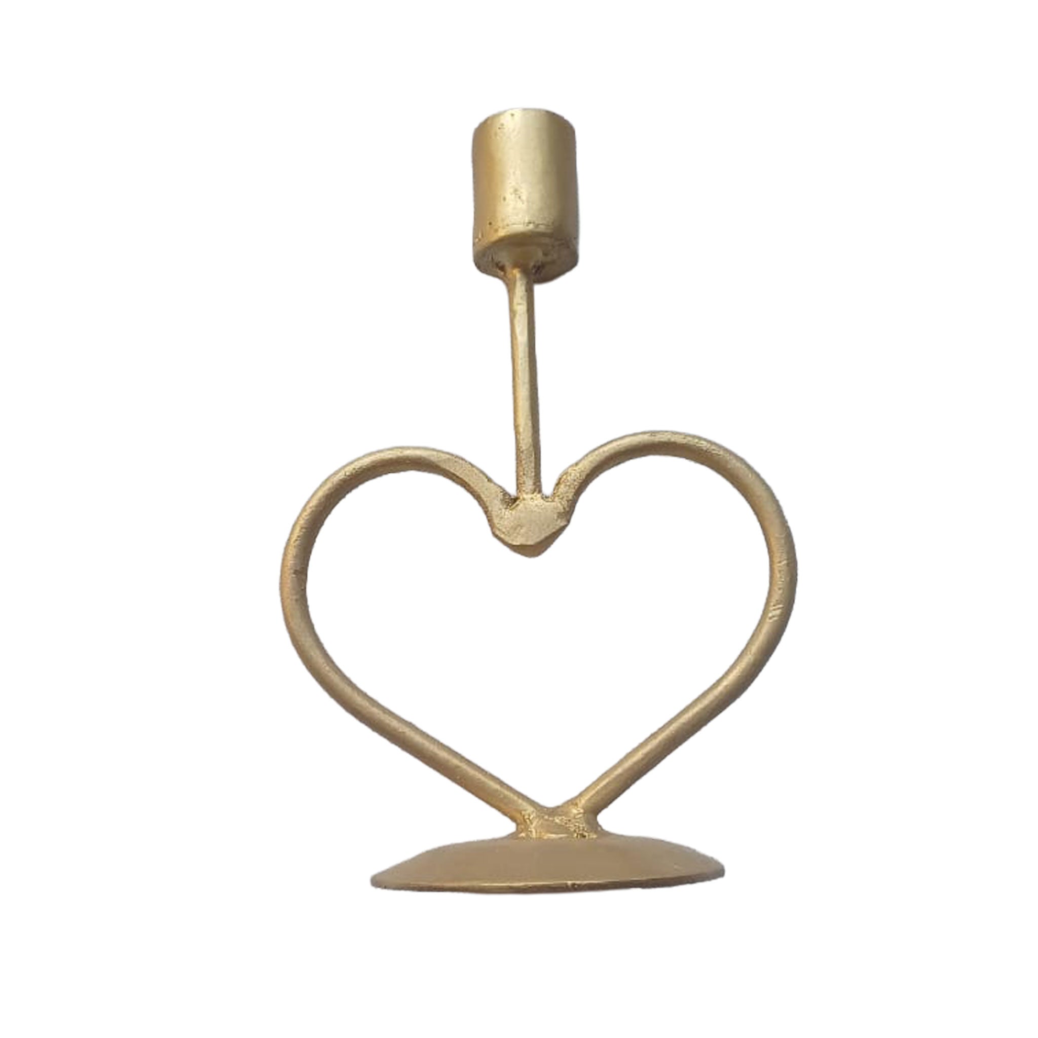 Gold heart-shaped wrought iron table decor centerpiece candle holder by Forevermore Momentos