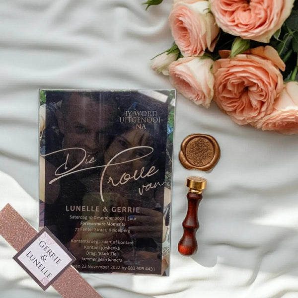 Forevermore Momentos Acrylic Wedding Invitation Custom